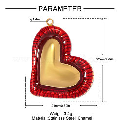 304 Edelstahl-Emaille-Anhänger&nbsp;STAS-OY014-06G