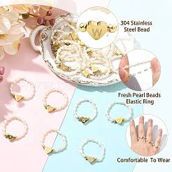 Bagues en perles d'eau douce naturelles et perles en acier inoxydable 304&nbsp;RJEW-FS00001-23