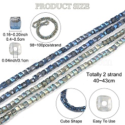 2 brins galvanisent les brins de perles de verre&nbsp;EGLA-YW0001-85A
