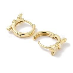 Pendientes de aro de flecha esmaltados de latón chapado en oro real de 18k para mujer&nbsp;EJEW-L269-136G