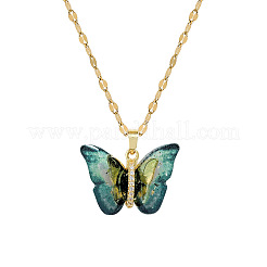 Collana da donna con ciondolo a farfalla in ottone&nbsp;WG45291-01
