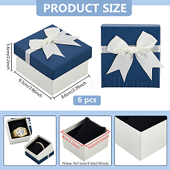 Geschenkboxen aus Papier mit Polyester-Schleife&nbsp;CON-WH0095-224A