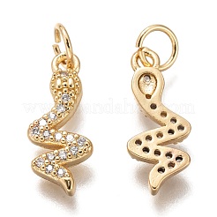Pendenti in zirconi cubici trasparenti in micro pavè di ottone&nbsp;ZIRC-C020-37G