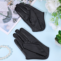 1 paire de gants demi-paume en cuir PU&nbsp;AJEW-CL0001-40A