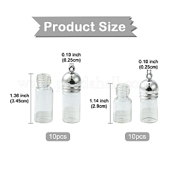 20 Stück 2 Stile Glasflaschenanhänger&nbsp;GLAA-YW0004-38