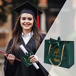 Geschenktüten aus Papier mit Goldprägung auf Absolventenhüten&nbsp;CARB-FZC0001-01C