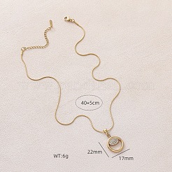 Colliers pendentifs en acier inoxydable 304 avec strass et cristal pour femmes&nbsp;AQ7220