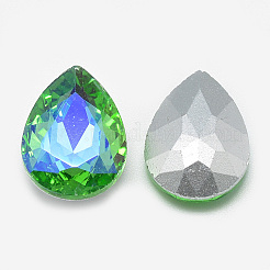 Cabujones de cristal con rhinestone&nbsp;RGLA-T017-13x18mm-06