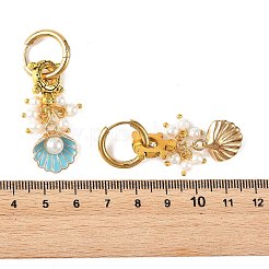 Ohrhänger aus Legierung und Muschelperle&nbsp;EJEW-JE07428