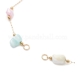 Herstellung von Armbändern aus gefärbten Nuggets aus natürlicher Muschel und Gliederkette aus Edelstahl 304&nbsp;AJEW-JB01384