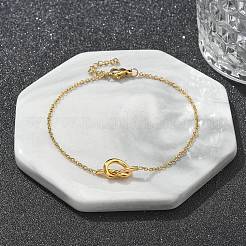 Knoten 304 Edelstahl Anhänger Halsketten & Armbänder & Ohrstecker Sets für Frauen&nbsp;SJEW-C004-16G