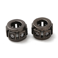 Abalorios de latón cubic zirconia chapado en rack&nbsp;KK-Z033-24