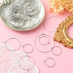 60 pieza de accesorios para pendientes de aro de acero inoxidable quirúrgico 316 de tamaño 3&nbsp;STAS-YW0001-75P