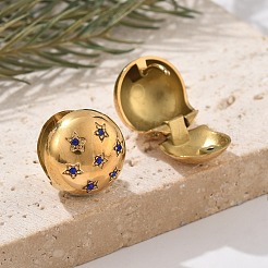 Orecchini a cerchio con strass in acciaio inossidabile 304&nbsp;EJEW-M041-01G-04