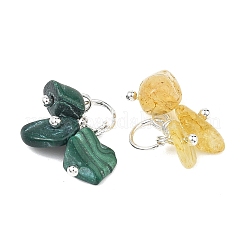 24pcs pendentifs en pierres mélangées naturelles et synthétiques&nbsp;PALLOY-JF05355-02