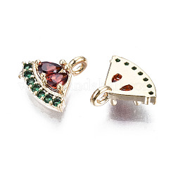 Charms in zirconi colorati con micro pavé di ottone&nbsp;KK-S359-086-RS