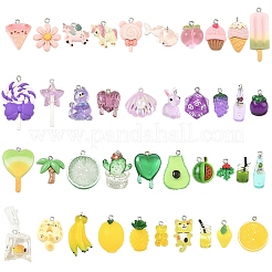 10pcs 10 estilos colgantes de resina opaca y transparente&nbsp;RESI-YW0005-18