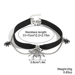 Collana girocollo da donna con ciondolo a ragno gotico in lega per Halloween&nbsp;FS-WGDE737-01