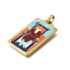 Tarot 304 Edelstahl Emaille Anhänger&nbsp;STAS-M119-07Q-G