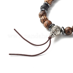 Stress anxieux bracelets en hématite synthétique et pierre de lave naturelle pour hommes femmes&nbsp;BJEW-JB06774