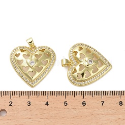 Pendenti in zirconi cubici trasparenti in micro pavè di ottone&nbsp;KK-H466-08G-02