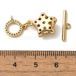 Messing Micro Pave klare Zirkonia Knebelverschlüsse&nbsp;KK-N254-81G