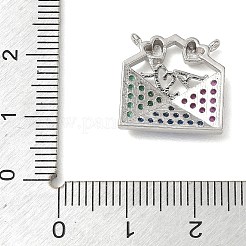 Latón micro pavimenta los colgantes coloridos de la circona cúbica&nbsp;CU-CBA4231-06B-P