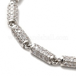 Collier de chaîne à maillons de colonne de zircone cubique clair&nbsp;NJEW-E074-04P