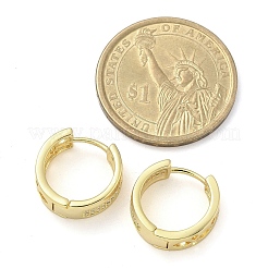 Pendientes de aro de latón con micro circonitas y cubic zirconia transparente&nbsp;EJEW-C122-04G