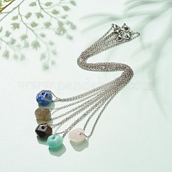 Halskette mit natürlichem Edelsteinanhänger&nbsp;NJEW-JN03891