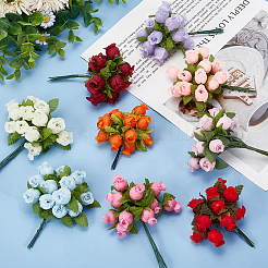 10 mazzo di rose finte in tessuto a 10 colori&nbsp;AJEW-CA0003-70
