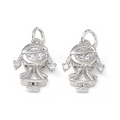 Colgante micropavé cubic zirconia de latón&nbsp;KK-E068-VB205
