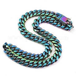 Ionenplattierung (IP) 304 Edelstahl Cuban Link Kette Halsketten für Männer&nbsp;NJEW-B116-01RC