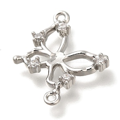 Verbindungsanhänger mit durchsichtigem Zirkonia-Pavé aus Messing&nbsp;KK-K388-70P