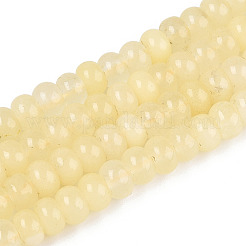 Teñidos naturales blancas abalorios de jade hebras&nbsp;G-T139-59A-15
