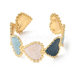 Bracelets manchettes ouverts en acier inoxydable 304 émaillé&nbsp;SA-CBA4992-04