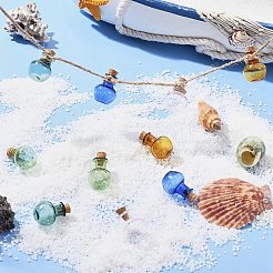 10 Stück 5 Farben runde Glaskorkenflaschen-Ornament&nbsp;GLAA-FS0001-73