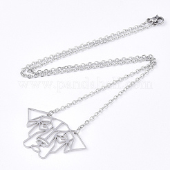 Colliers pendentifs chiot en acier inoxydable 201 anti-ternissement&nbsp;NJEW-T009-JN042-1-40