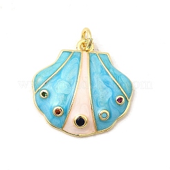 Pendentifs avec zircon cubiques à micro-pavés en laiton&nbsp;KK-I378-03G
