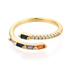 Manschettenringe aus Messing mit Mikropavé-Zirkonia für Damen&nbsp;KK-T071-79G