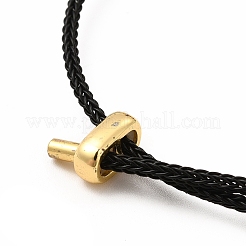 Brazalete con cuentas de latón y mal de ojo de murano&nbsp;BJEW-L679-02G-01