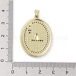 Anhänger aus Messing mit Gestellbeschichtung aus klarem Kubisch Zirkonia&nbsp;KK-H474-24B-04G