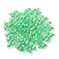 Placcatura uv luminosa perline acriliche iridescenti arcobaleno&nbsp;OACR-F006-03F