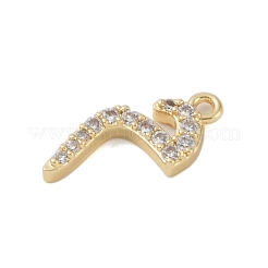 Placage de crémaillère en laiton micro pavé pendentifs en zircone cubique claire&nbsp;KK-A224-03M-G