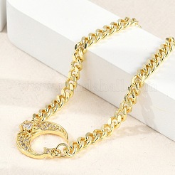 Braccialetti in ottone con micro pavé di zirconi trasparenti&nbsp;LS-BJEW-M050-01G-02