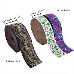 3 rouleau 3 styles de ruban gros-grain en polyester&nbsp;OCOR-SZ0001-07