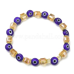 Set di braccialetti elasticizzati con perline di semi e malocchio in muratura&nbsp;BJEW-JB09616-02