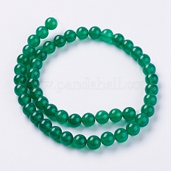 Natürliche grüne Onyx Achat Perlen Stränge&nbsp;G-G583-8mm-11