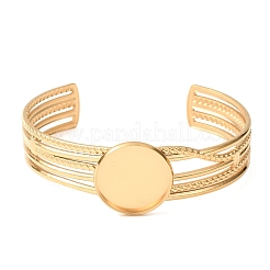 Rohlinge für mehrsträngige Manschettenarmbänder aus Edelstahl 304 mit flacher runder Lünette&nbsp;SA-CBA4160-01C-G