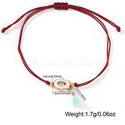 Braccialetti con ciondolo in lega smaltata a forma di mano di Hamsa con malocchio&nbsp;LS-GS7845-1